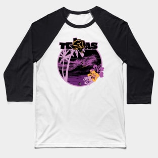 Texas Style Lone Surfer Purple Baseball T-Shirt